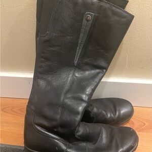 IMac Black Leather Knee-High Boots